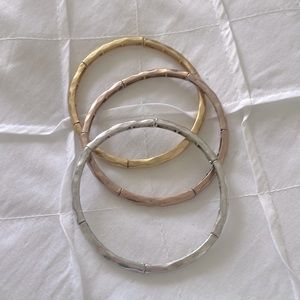 Stella & Dot Bracelets, gold, silver and rose gold set